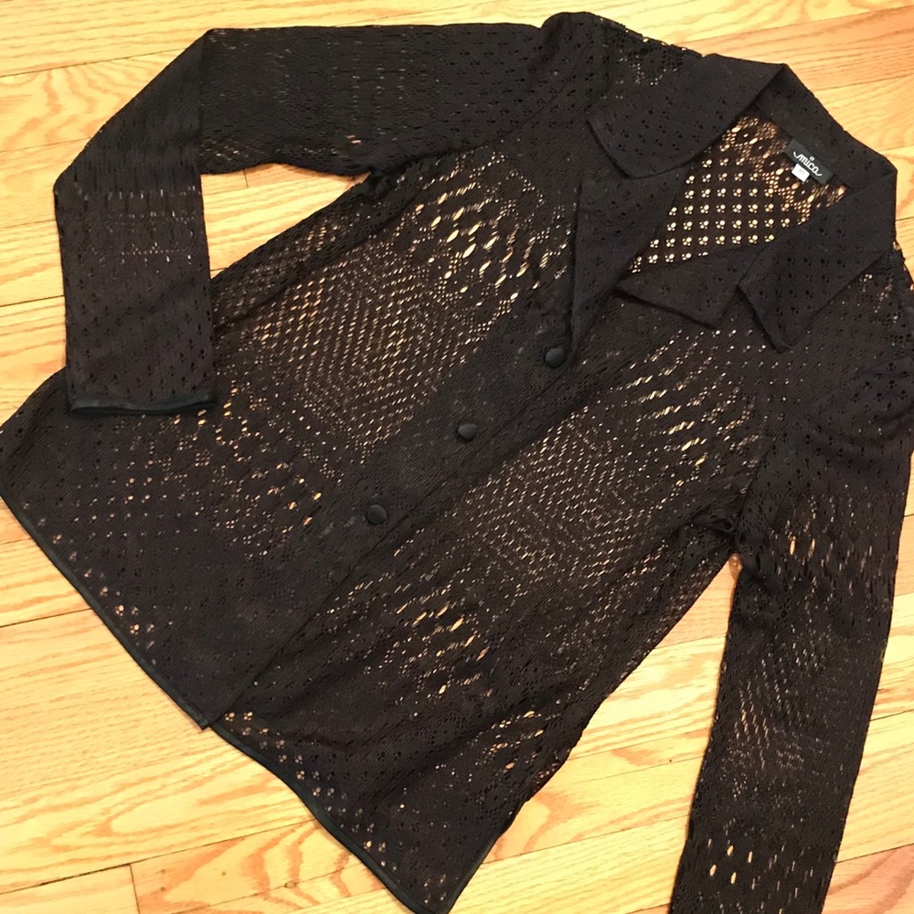 Black cut out blouse, Size 10